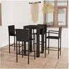Image de 5-delige Tuinbarset met armleuningen poly rattan zwart3064808