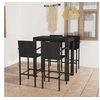 Image de Ensemble de bar d extérieur 5 pcs accoudoir Résine tressée Noir