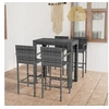 Image de Ensemble de bar d extérieur 5 pcs accoudoir Résine tressée Gris