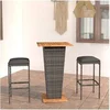 Image de 3-delige Tuinbarset met kussens poly rattan grijs3064849