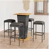 Image de 5-delige Tuinbarset met kussens poly rattan grijs3064851