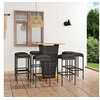 Image de Ensemble de bar de jardin 9 pcs et coussins, Résine tressée Gris