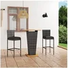 Image de 3-delige Tuinbarset met kussens poly rattan grijs3064857