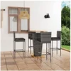 Image de 5-delige Tuinbarset met kussens poly rattan grijs3064859