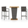 Image de Ensemble de bar de jardin 3 pcs Gris.