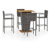 Image de Ensemble de bar de jardin, 5 pcs, Gris