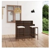Image de Ensemble de bar de jardin avec coussins 3 pcs Marron