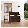 Image de Ensemble de bar de jardin avec coussins 4 pcs Marron