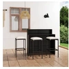 Image de Ensemble de bar de jardin avec coussins 4 pcs Noir