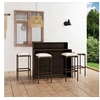 Image de Ensemble de bar de jardin avec coussins 5 pcs Marron