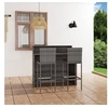 Image de Ensemble de bar de jardin avec coussins 3 pcs Gris