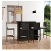 Image de Ensemble de bar de jardin avec coussins 5 pcs Noir