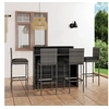 Image de Ensemble de bar de jardin avec coussins 5 pcs Gris