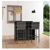 Image de Ensemble de bar de jardin 3 pcs Gris