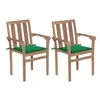 Image de Lot de 2 chaise H. 89 cm empilable non pliable en bois massif exterieur