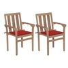 Image de Lot de 2 chaise en bois massif H. 89 cm bois exterieur