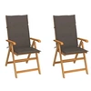 Image de Lot de 2 chaise exterieur pliable en bois massif H. 109 cm marron