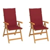 Image de Lot de 2 chaise H. 109 cm pliable exterieur en teck bois