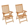 Image de Lot de 2 chaise H. 109 cm pliable en teck exterieur bleu