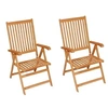 Image de Lot de 2 chaise exterieur pliable H. 109 cm en teck rouge