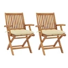 Image de Lot de 2 chaise H. 88 cm empilable pliable en teck exterieur blanc