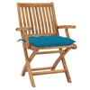 Image de Lot de 2 chaise en teck empilable pliable H. 88 cm exterieur bleu