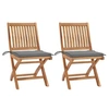 Image de Lot de 2 chaise exterieur pliable H. 88 cm en bois massif gris
