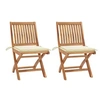 Image de Lot de 2 chaise exterieur pliable en bois massif H. 88 cm bois