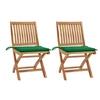 Image de Lot de 2 chaise exterieur pliable en bois massif H. 88 cm