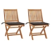 Image de Lot de 2 chaise exterieur pliable en bois massif H. 88 cm marron