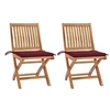 Image de Lot de 2 chaise exterieur pliable en teck H. 88 cm rouge