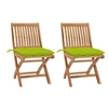 Image de Lot de 2 chaise H. 88 cm pliable exterieur en teck vert