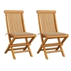 Image de Lot de 2 chaise H. 89 cm non pliable en bois massif exterieur