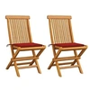 Image de Lot de 2 chaise H. 89 cm non pliable exterieur en bois massif bois