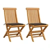 Image de Chaises de jardin et coussins taupe lot de 2 Bois teck massif3062468