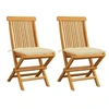Image de Lot de 2 chaise H. 89 cm non pliable exterieur en teck blanc