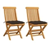 Image de Chaises de jardin et coussins taupe lot de 2 Bois teck massif3062483