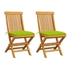 Image de Lot de 2 chaise en teck non pliable exterieur H. 89 cm bois