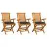 Image de Lot de 3 chaise exterieur 89 cm marron en bois massif