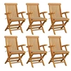 Image de Lot de 6 chaise en bois massif pliable H. 89 cm exterieur