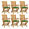 Image de Lot de 6 chaise H. 89 cm pliable en bois massif exterieur vert