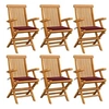 Image de Lot de 6 chaise H. 89 cm pliable en teck exterieur rouge