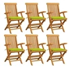 Image de Lot de 6 chaise exterieur pliable H. 89 cm en teck vert