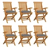 Image de Lot de 6 chaise H. 89 cm pliable en bois massif exterieur gris