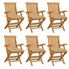 Image de Lot de 6 chaise H. 89 cm pliable exterieur en bois massif