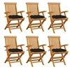 Image de Lot de 6 chaise en bois massif H. 89 cm noir exterieur