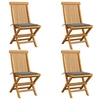 Image de Lot de 4 chaise en bois massif non pliable H. 89 cm exterieur gris