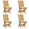 Image de Lot de 4 chaise exterieur non pliable en bois massif H. 89 cm
