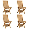 Image de Lot de 4 chaise H. 89 cm non pliable en bois massif exterieur