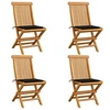 Image de Lot de 4 chaise exterieur non pliable H. 89 cm en bois massif